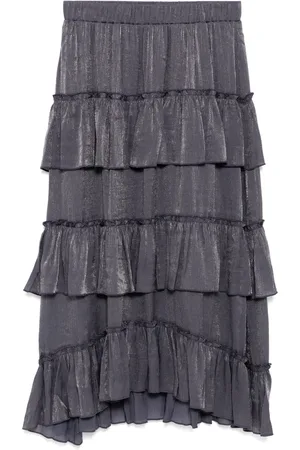 B+AB Falda midi a capas con volantes