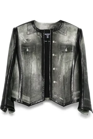 Balmain Chamarra con estampado de mezclilla