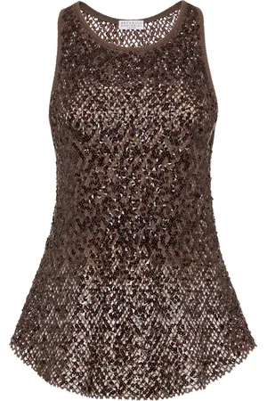 Brunello Cucinelli Top con detalle de lentejuelas