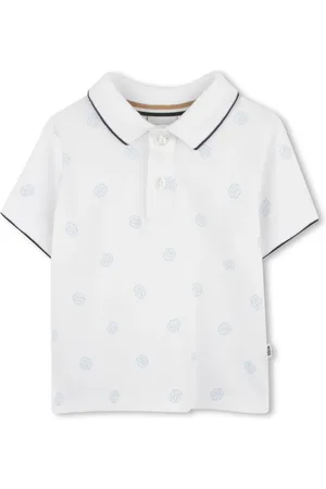 HUGO BOSS Playera tipo polo con monograma estampado