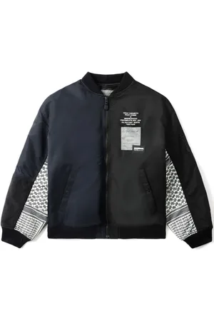 YOHJI YAMAMOTO Chamarra bomber con mangas en contraste
