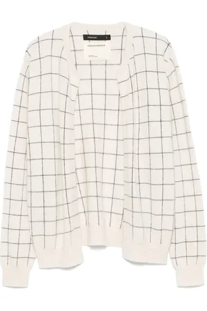 Frenckenberger Cárdigan con motivo de cuadros windowpane