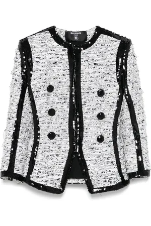 Balmain Chamarra con detalle de glitter
