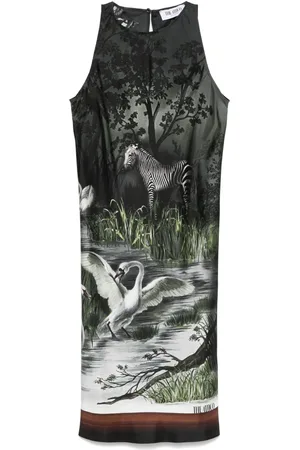The Attico Vestido corto con estampado Smoke Night