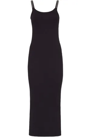Brunello Cucinelli Vestido con detalle de cadena Monili