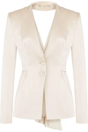 Alberta Ferretti Blazer de satén con abertura