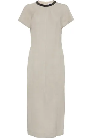 Brunello Cucinelli Vestido con detalle de cadena Monili