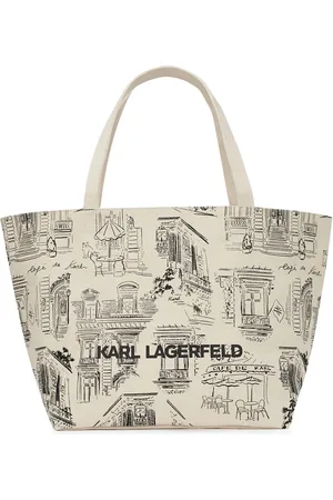 Karl Lagerfeld Tote de lona con estampado de x Jorge Parra