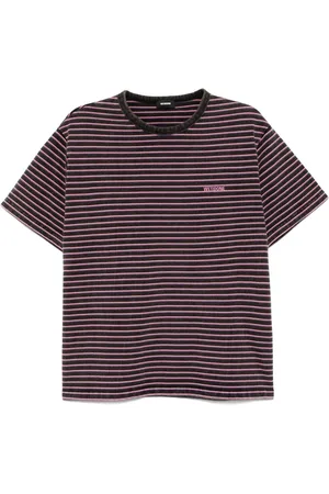 We11 Done Playera con logo y estampado de rayas
