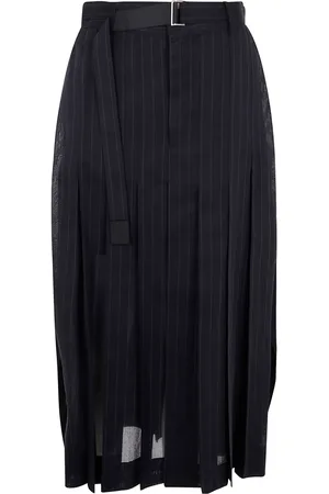 SACAI Falda midi con estampado de rayas diplomáticas