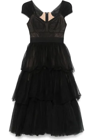 MURMUR Vestido midi Sculpt Ruffle