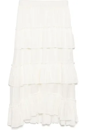 B+AB Falda midi a capas con volantes