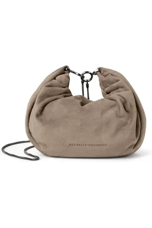 Brunello Cucinelli Bolsa crossbody con logo en relieve