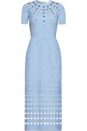 Oscar de la Renta Vestido con ojales bordados
