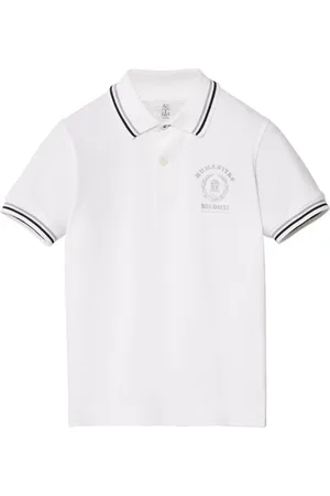 Brunello Cucinelli Playera tipo polo con logo estampado