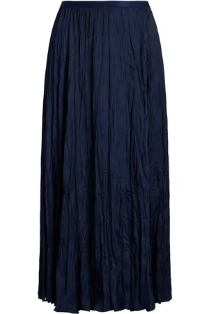 Ralph Lauren Falda midi acampanada con efecto arrugado