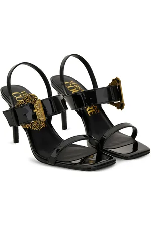VERSACE Sandalias con hebilla Barocco y tacón de 85mm