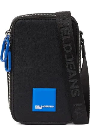 Karl Lagerfeld Mochila tipo mensajero con parche del logo