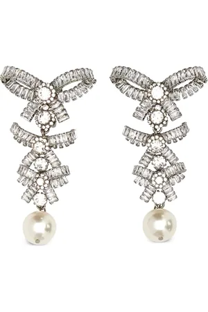 Alessandra Rich Aretes con detalles de cristal
