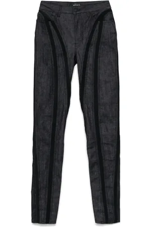 MUGLER Skinny jeans con panel de malla