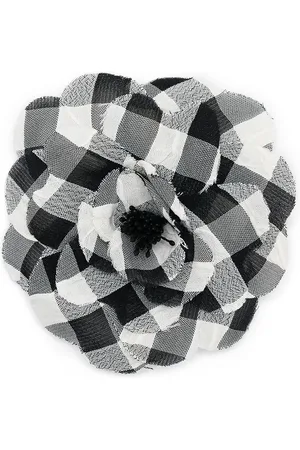 Serafini Broche de flor a cuadros gingham