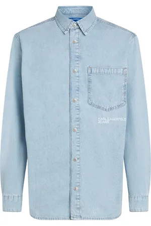 Karl Lagerfeld Sobrecamisa de mezclilla con logo bordado