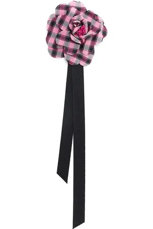 Serafini Broche de flor a cuadros gingham