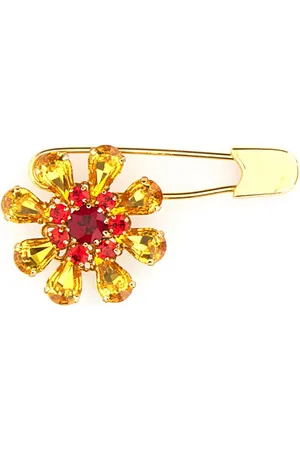 Dolce & Gabbana Crystal flower safety pin