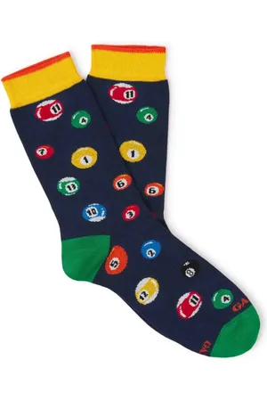 Gallo Calcetines con motivo de billar en intarsia