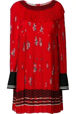 Serafini Zigzag embroidered pleated dress