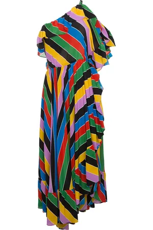 Serafini Striped one-shoulder dress
