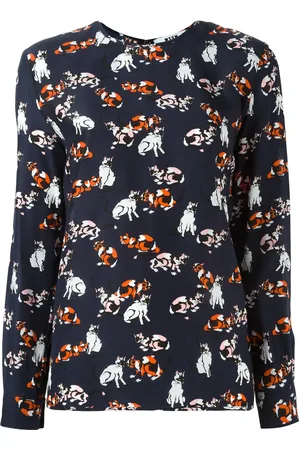 Msgm Playera manga larga con estampado de gatos