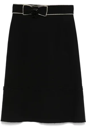 Prada Falda midi con detalle de moño 2000