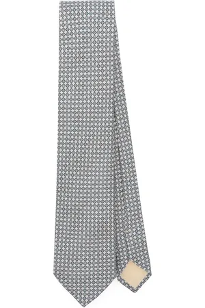 BRIONI Corbata con motivo geométrico