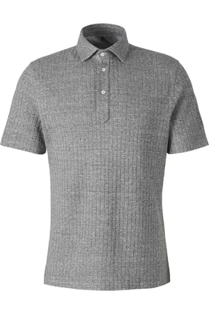 Brunello Cucinelli Playera tipo polo tejida de canalé