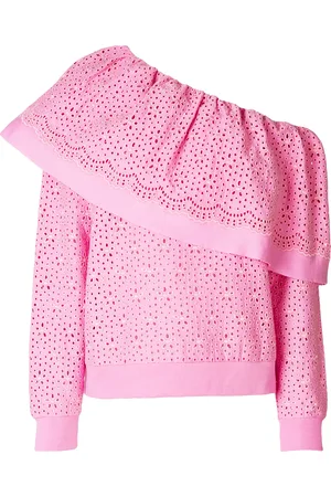 Msgm Eyelet ruffled sleeveless top