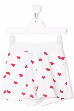 MONNALISA Shorts con corazones estampados y detalles de strass