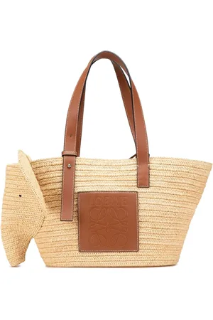 Loewe Tote Medium Raffia Elephant Basket Bag 2021