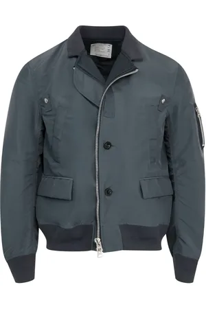 SACAI Chamarra bomber de sarga y nylon
