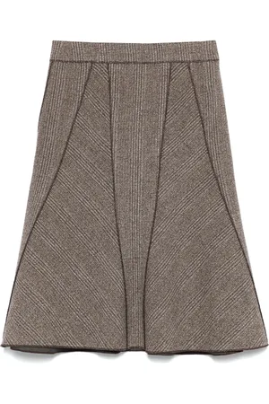 Prada Falda midi con motivo de cuadros 2000
