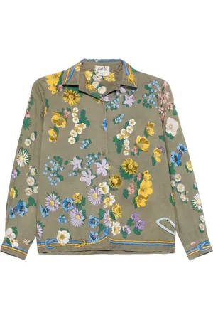 Hermès Camisa con estampado floral 1970