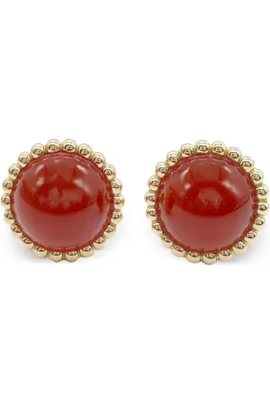 Van cleef Aretes Perlée en oro rosa de 18kt con cornalina 2010