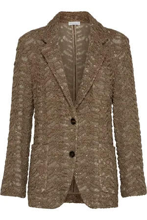 Brunello Cucinelli Blazer con aplique de encaje