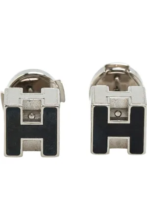 Hermès Aretes 20th Century Palladium Plated Enamel Cage d
