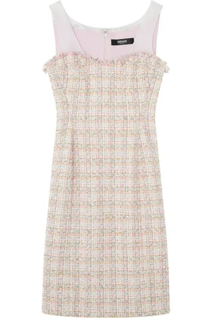 VERSACE Vestido midi de tweed