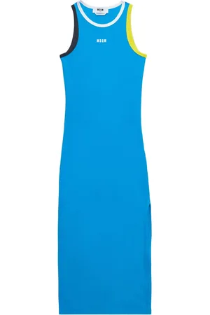 Msgm Vestido largo con logo estampado