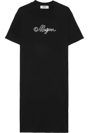 Msgm Vestido con logo bordado