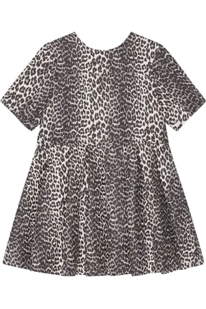 Ganni Vestido corto con estampado de leopardo