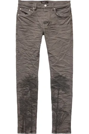 Purple Brand Skinny jeans con tiro bajo y palmeras estampadas