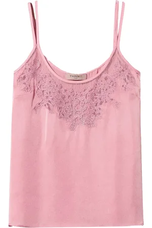 Twin-Set Top satinado con detalle bordado